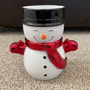 Bath and body works snowman 3 wick holder and soap holder